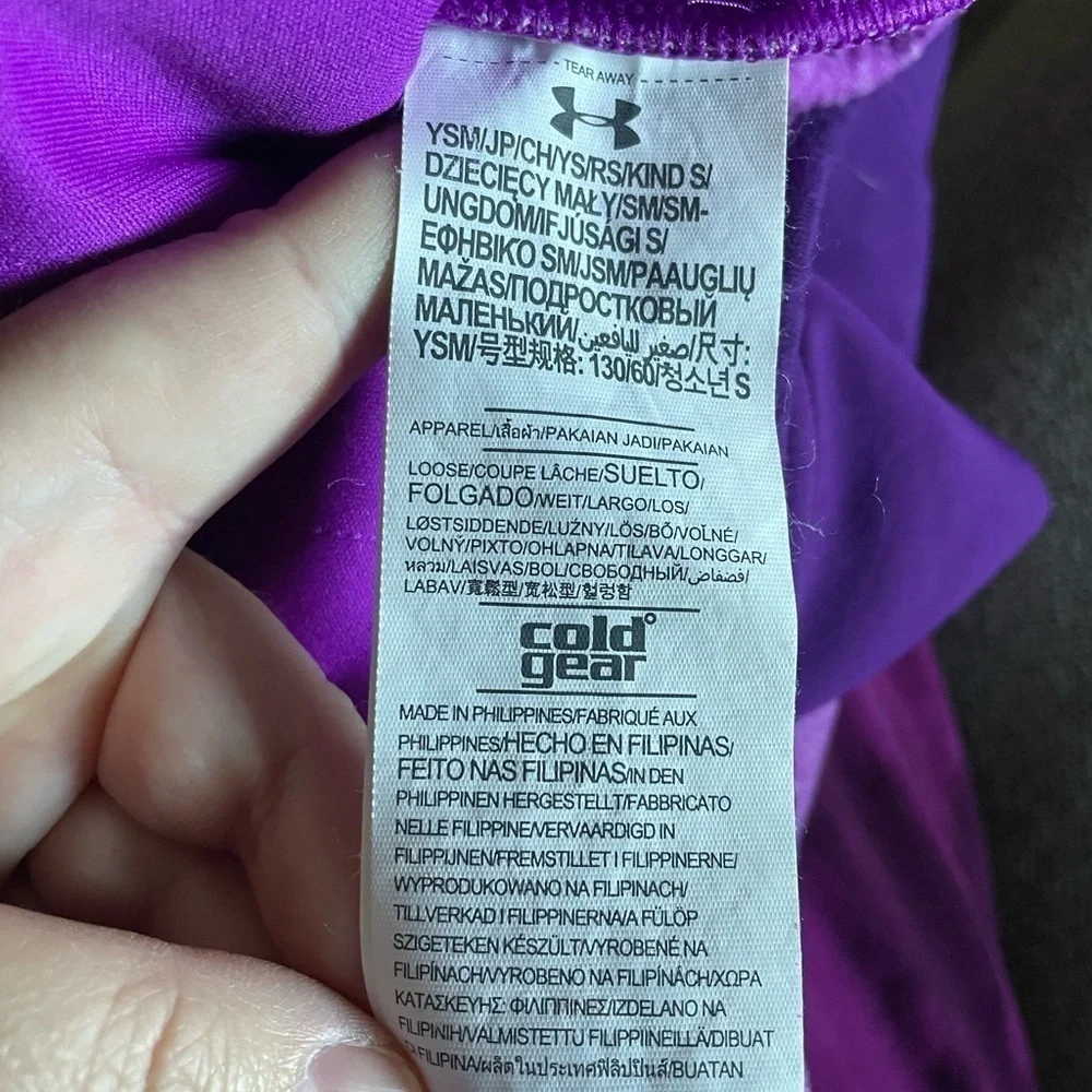 Under Armour UA Girls Cold Gear Phenom Fleece 1/2 Snap Pullover S Purple Rave